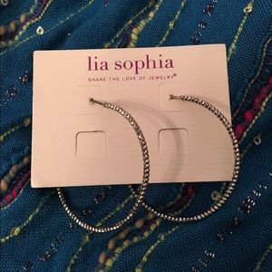 💋New--Lia Sophia Silver Hoop Earrings--Unrivaled