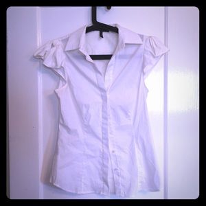 BCBG MaxAxria cotton shirt with bow sleeve detail