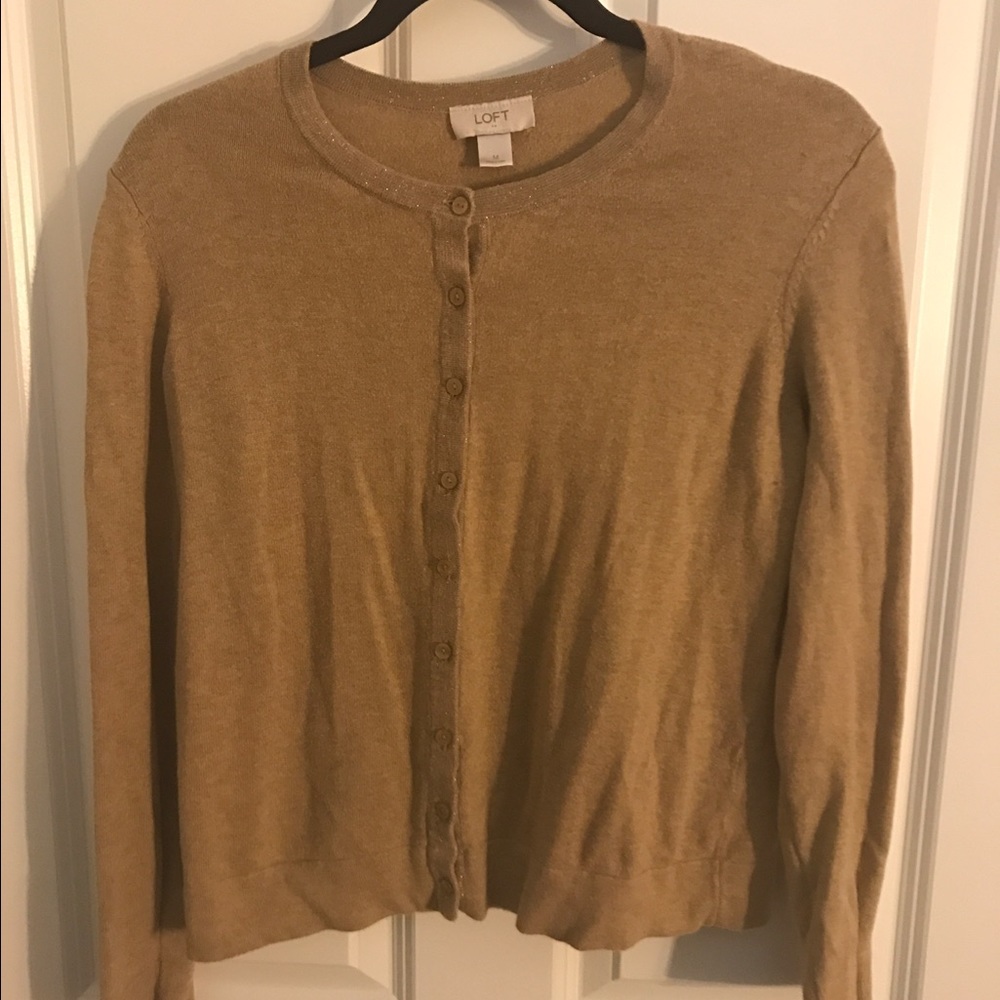 Beige/gold LOFT cardigan