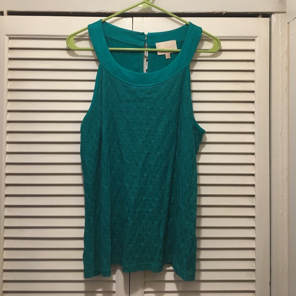 Halter tank-worn once, teal