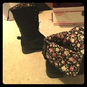 Black combat boots