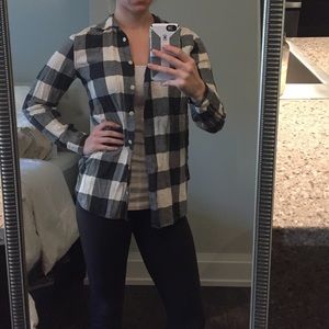 JCrew Gray and White Flannel