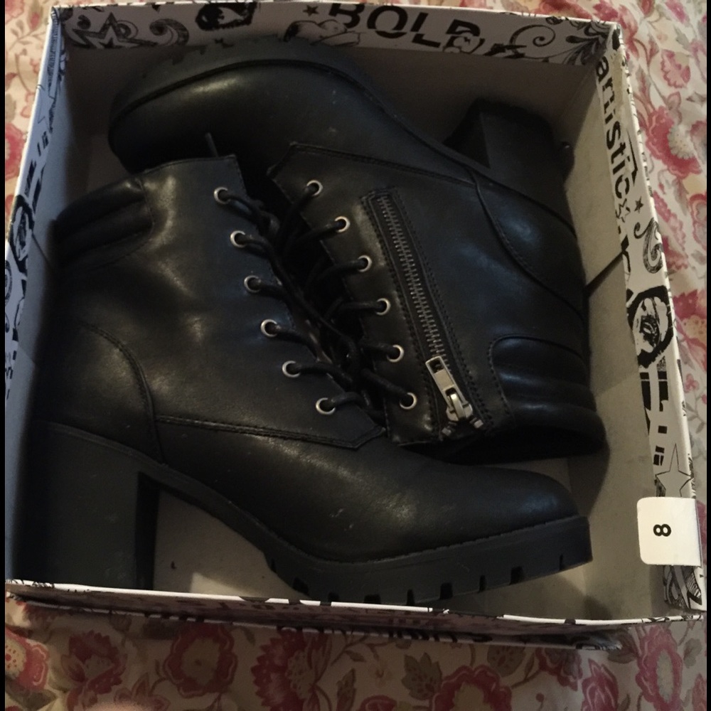 Black combat boot heels
