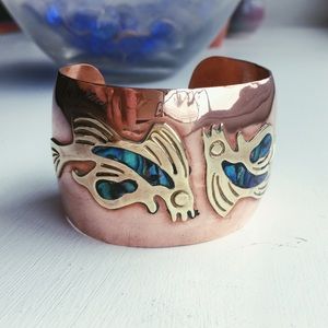 Vintage Copper Fish Cuff