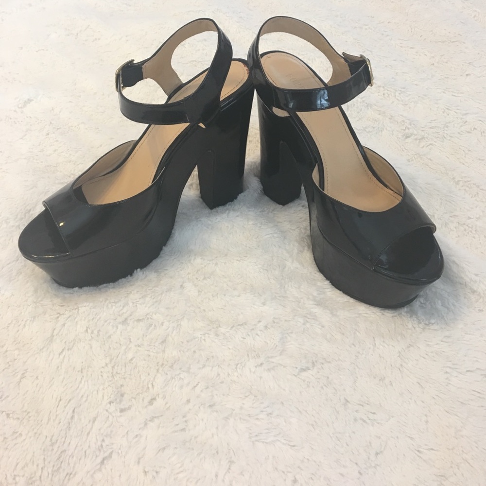 Chunky black platform heels