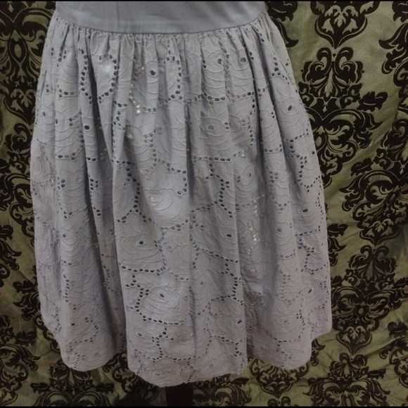 XOXO Chambray Eyelet Fluffy Halter Dress - Picture 3 of 4