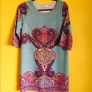 Everly printed 3/4 sleeve dress
