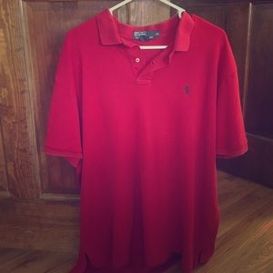 Men's Soft Knit Polo Shirt XL Red