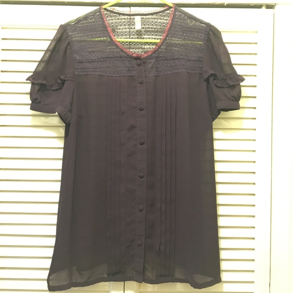 Purple button up blouse