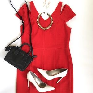 NWT The Limited Cold Shoulder Red Dress
