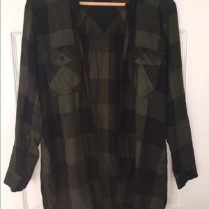 Olive Green Long Flannel