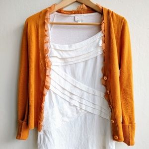 Anthropologie Postmark white pleated shirt