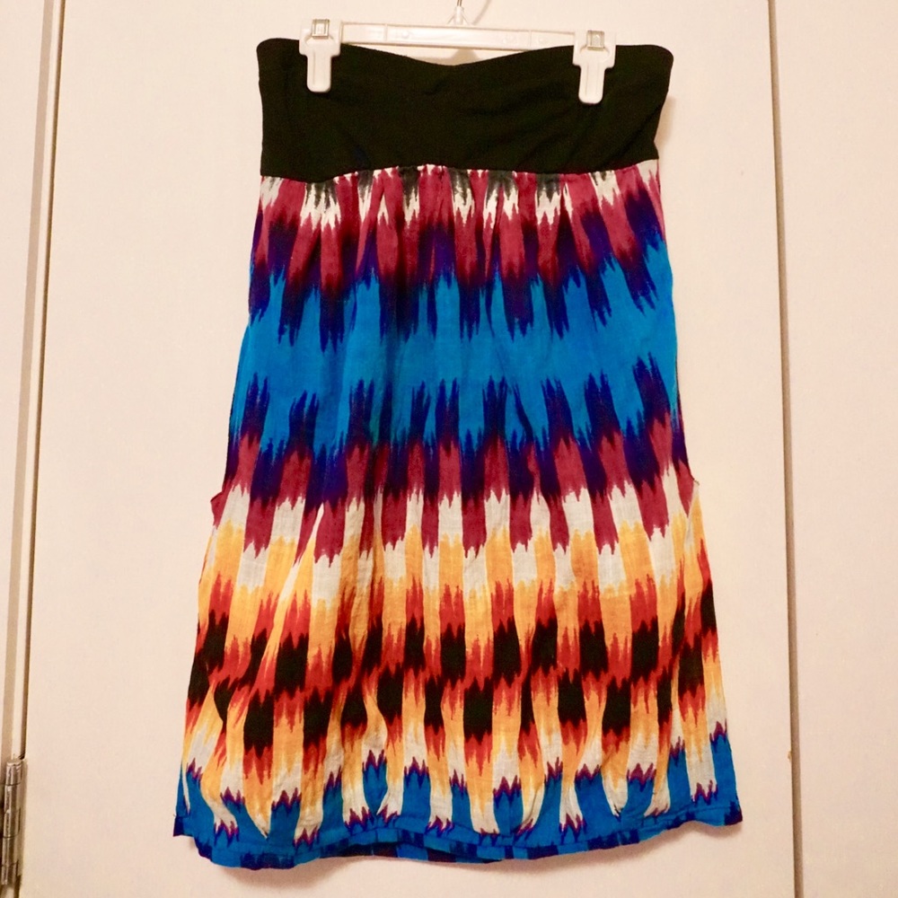 Billabong Multicolored Strapless Dress w Pockets