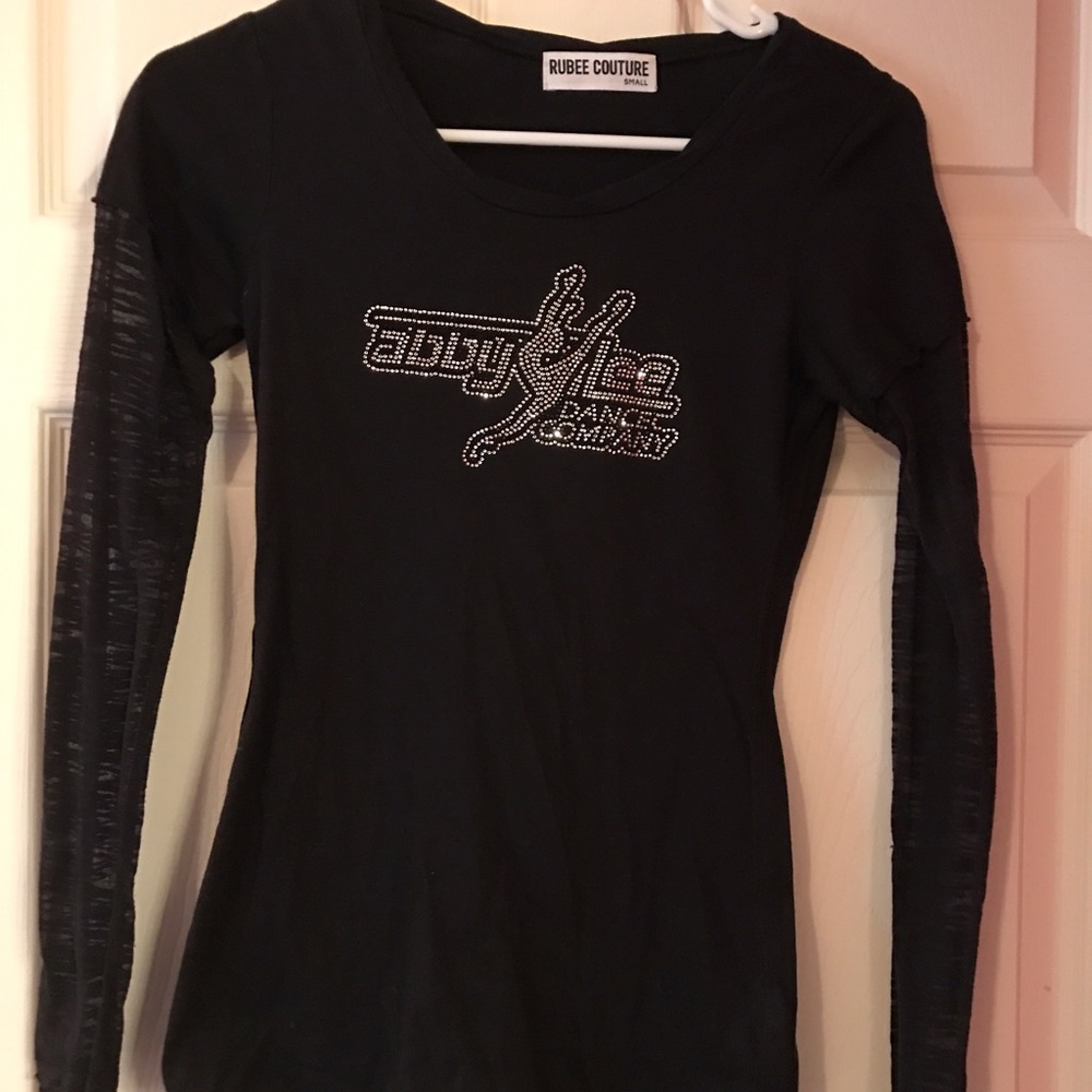 Abby Lee Dance Company LS Black Rhinestone T-Shirt