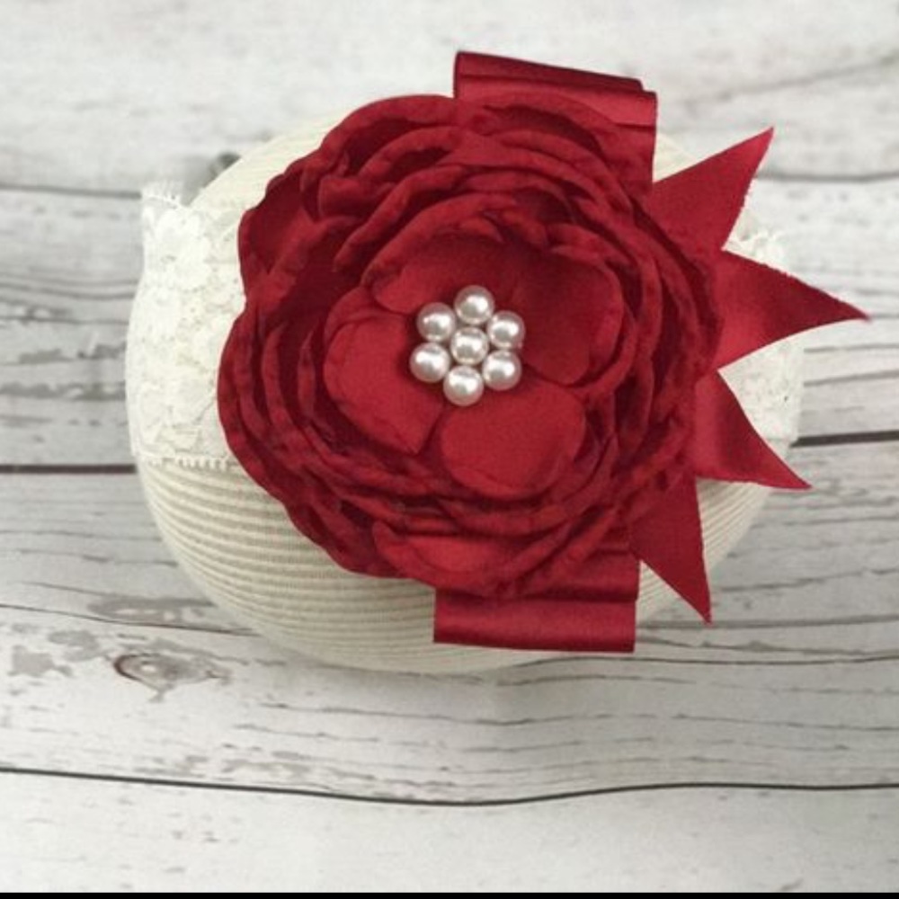 Burgundy red photos peony flower headband,headband