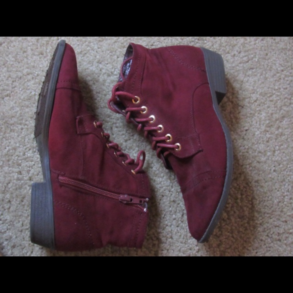 Burgundy ankle boots