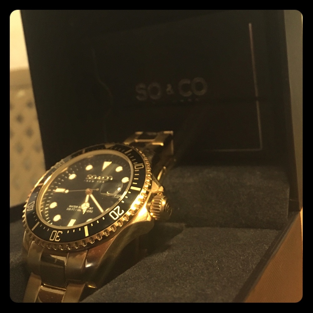 SO&CO all gold stainless steel watch click 4 pics