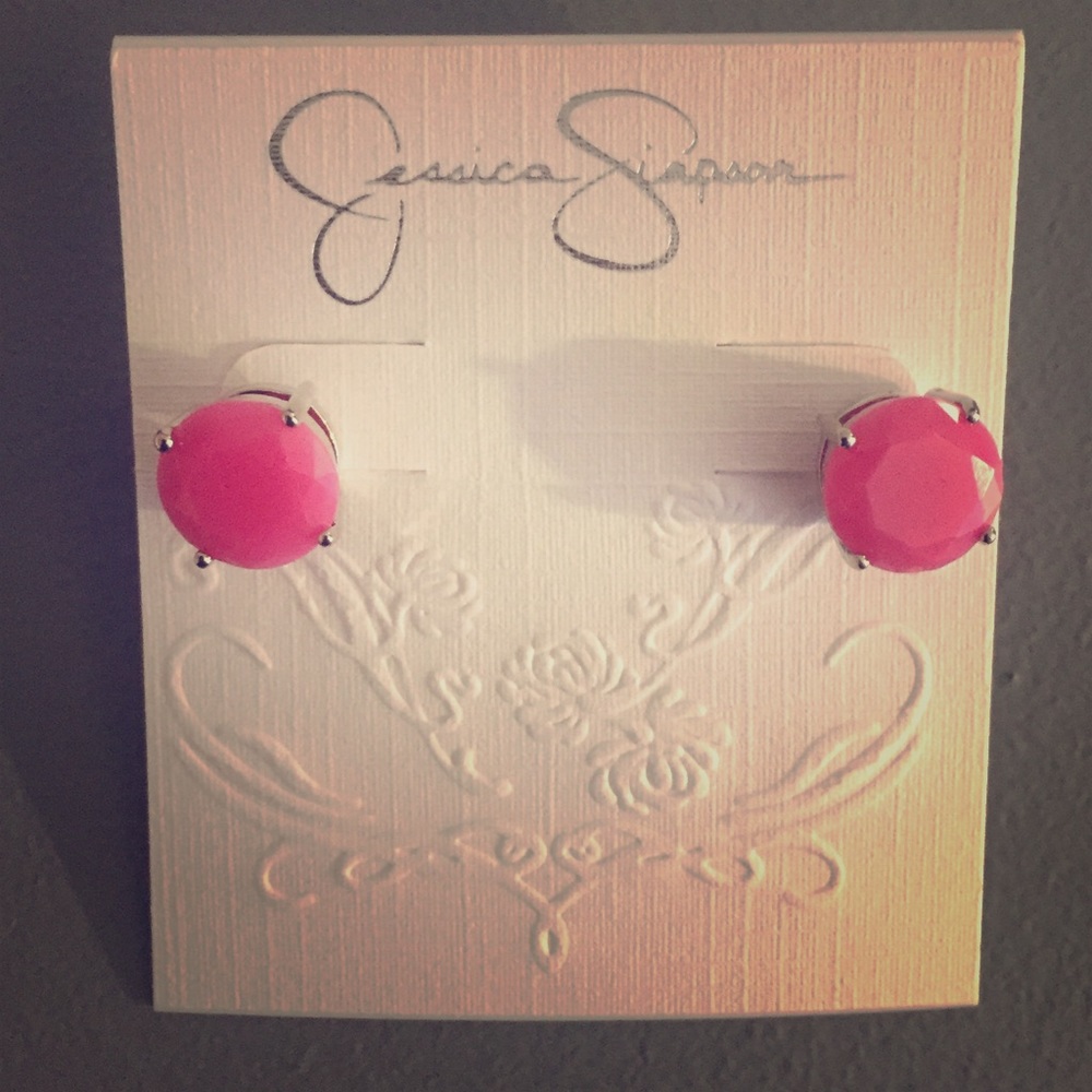 Jessica Simpson pink stud earrings