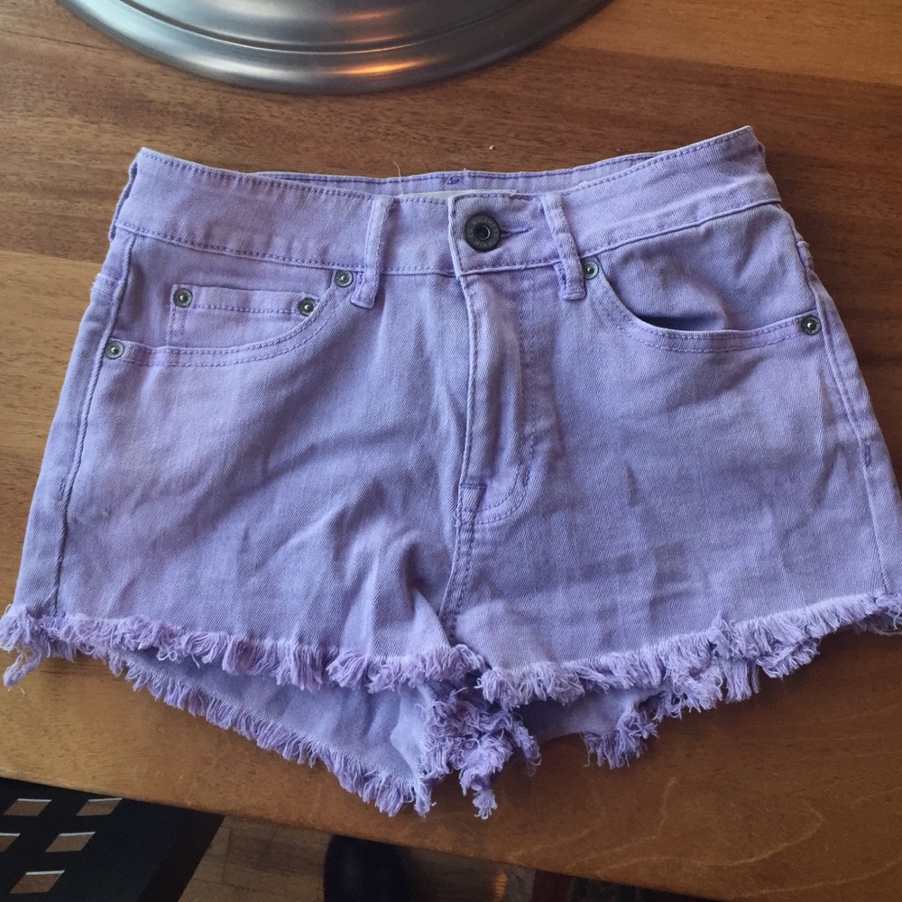 Lilac denim shorts