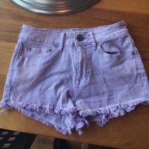 Lilac denim shorts