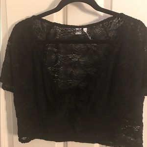 Black lace crop top