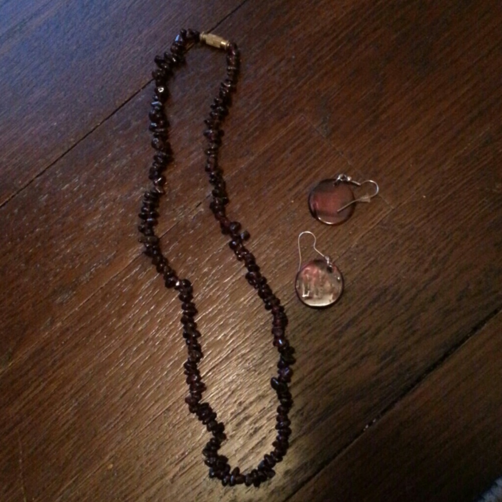 Crimson Necklace and Earring Set
