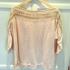 Blush pink boatneck tee