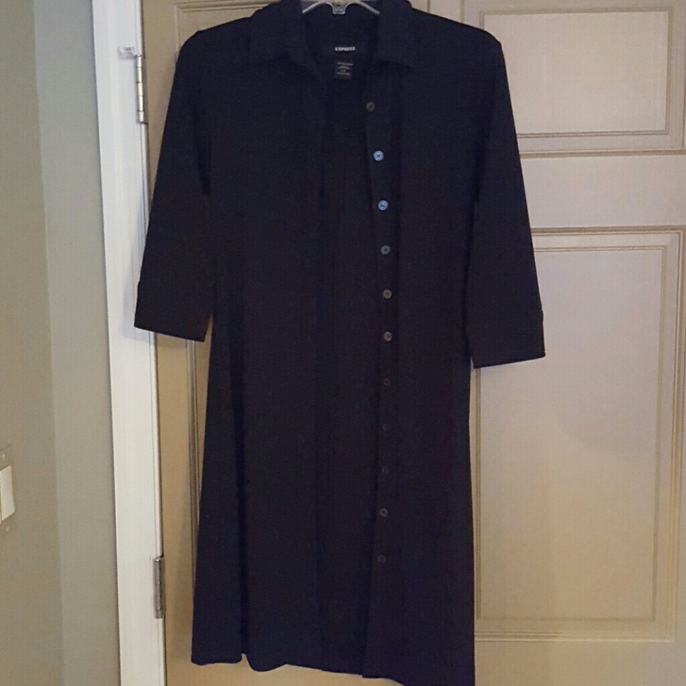 Black knee length shirt dress