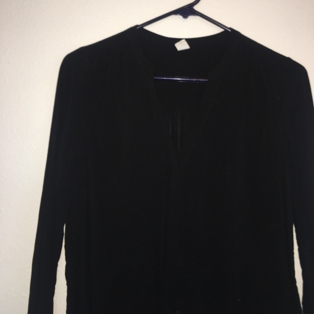 Black Okay Navy Button Up