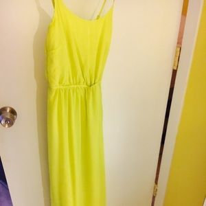 Long effortless lemon yellow dress