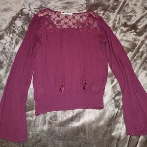 Blouse with lace detail