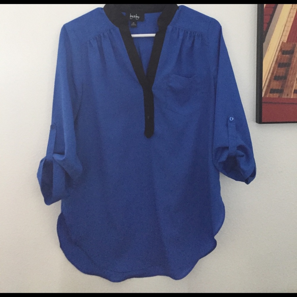 Figure flattering royal blue top!
