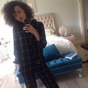 Zara checked jumpsuit