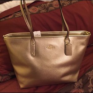 NWT Coach Metallic Tote