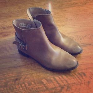 Fossil Zylo Leather Ankle Boots Tan Brown