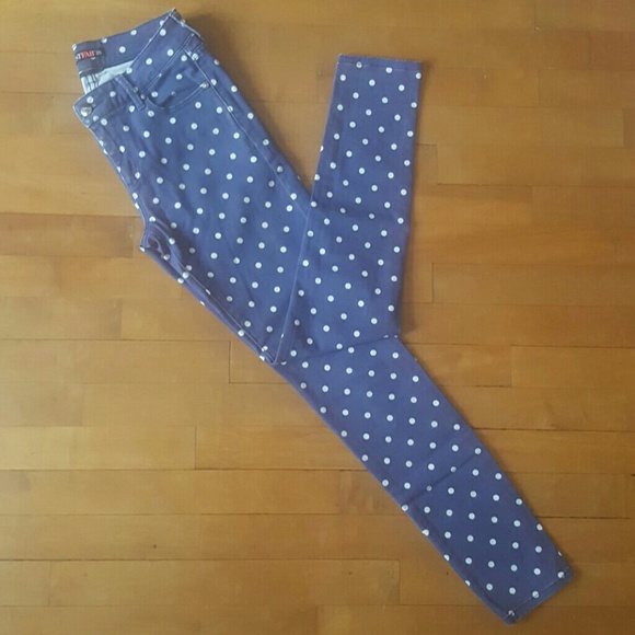 High Waisted, Polka Dotted Skinny Jeans, Size 25 - Picture 4 of 5