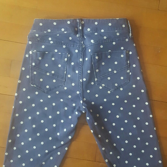 High Waisted, Polka Dotted Skinny Jeans, Size 25 - Picture 5 of 5