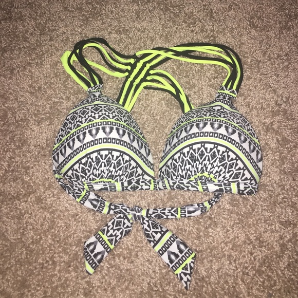 Black and yellow push up bikini top - Picture 1 of 2