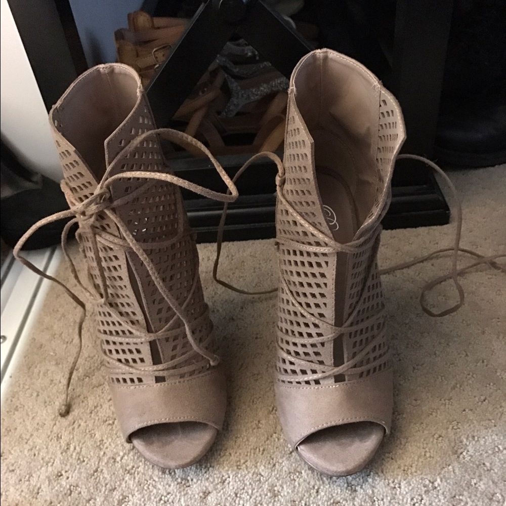 Open toe booties