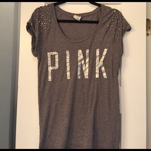 Pink shirt with beads