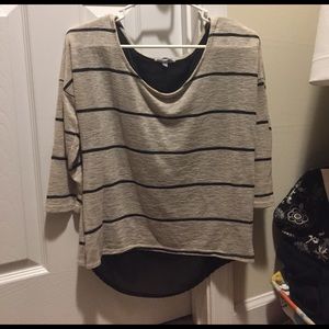 tan and black top