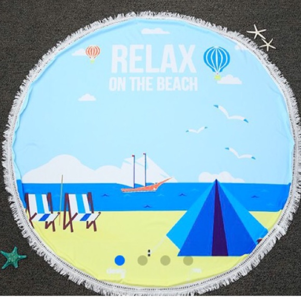 Seaside Relax On The Beach Round Scarf/Sarong