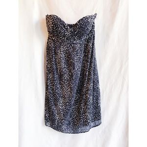 Black and White Polka Dot  Strapless Dress