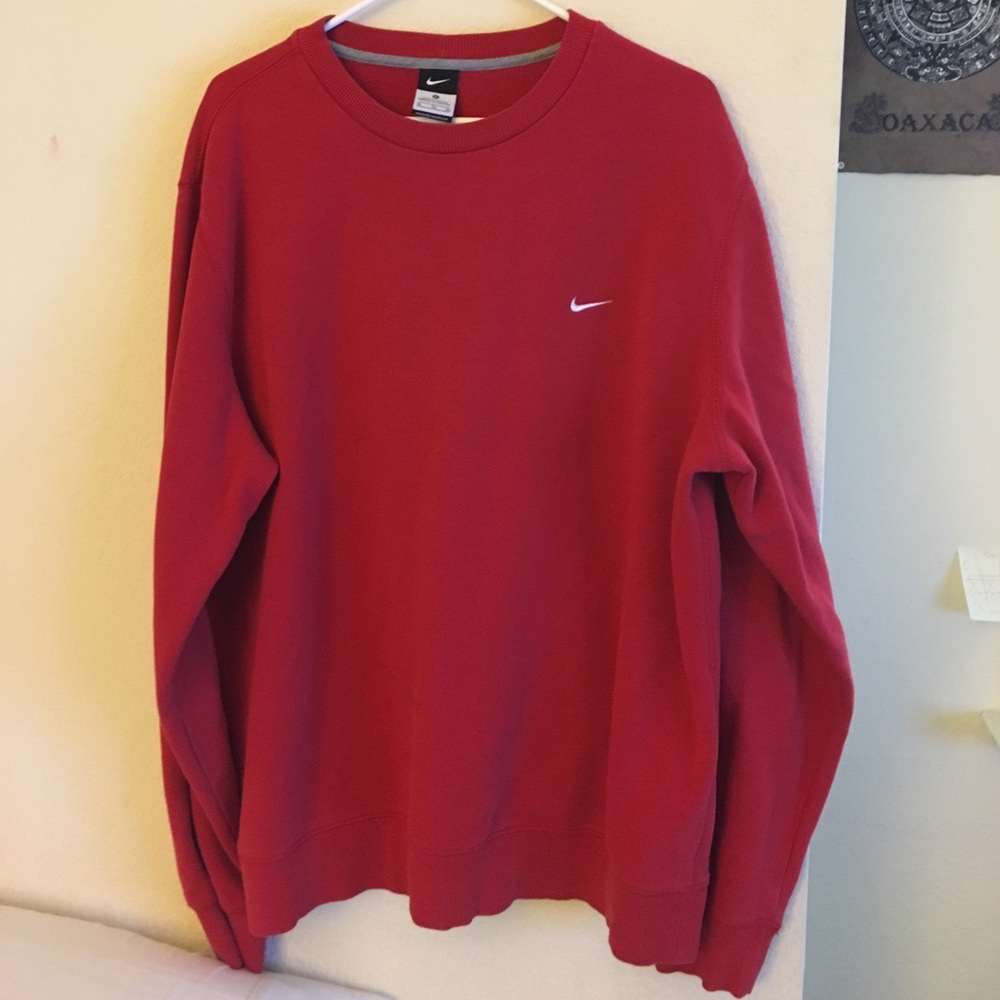 Red Nike crew neck