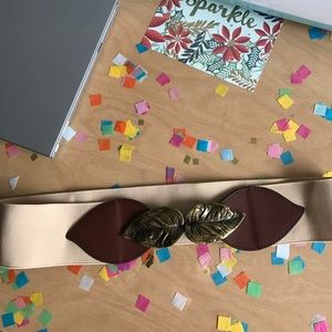 Gold Leaf Brown and Tan Belt