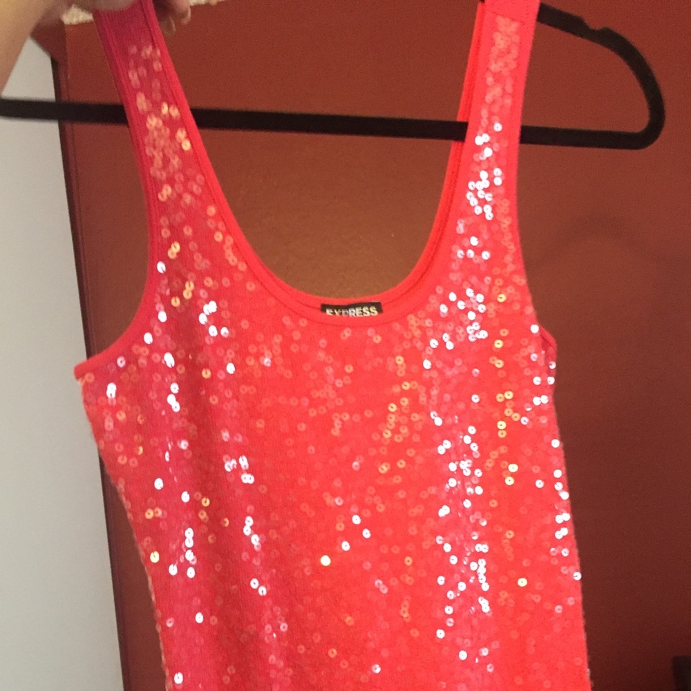 EXPRESS Orange sequins tank