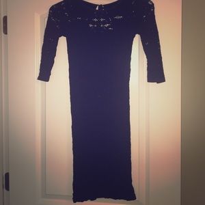 Bebe Black Lace top 3/4 sleeve dress