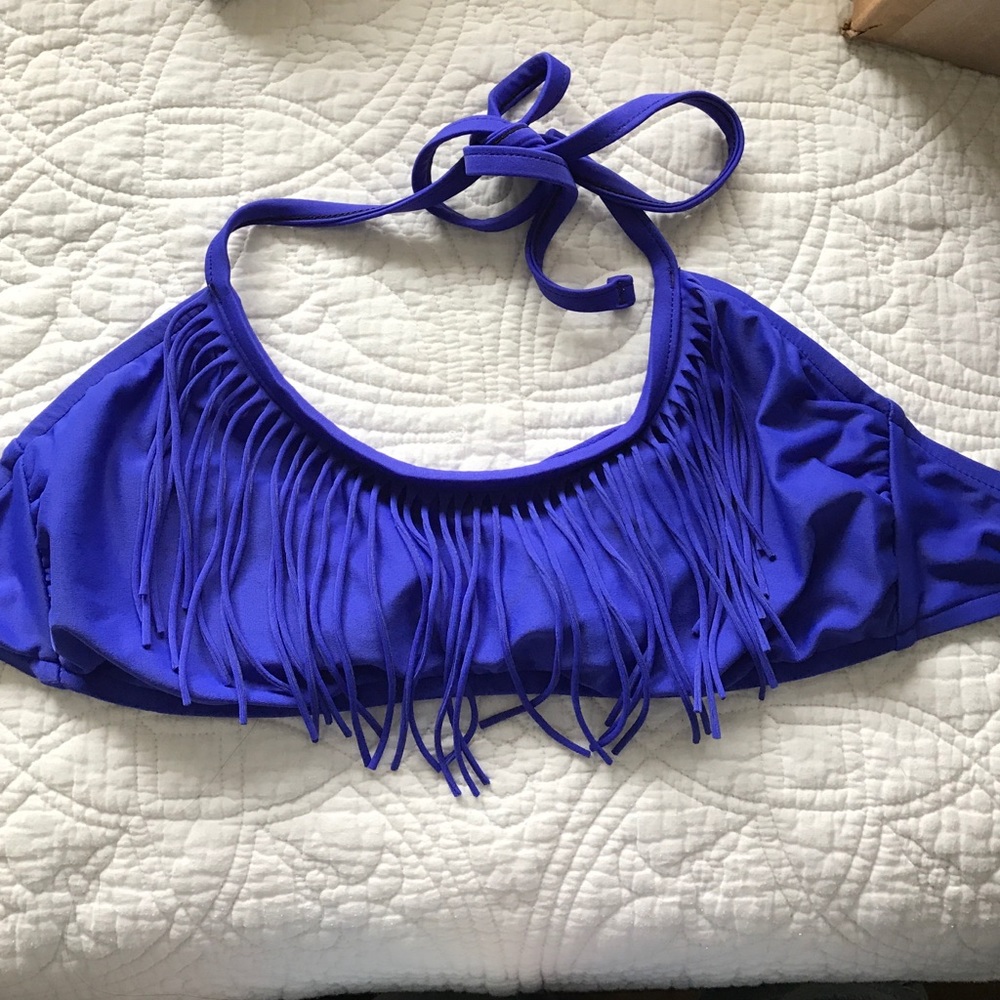 Royal blue xhilaration brand halter bikini top LG.