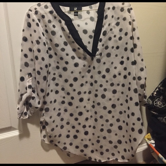 black and white polka for top - Picture 1 of 2