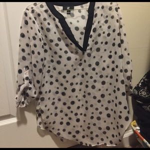 black and white polka for top